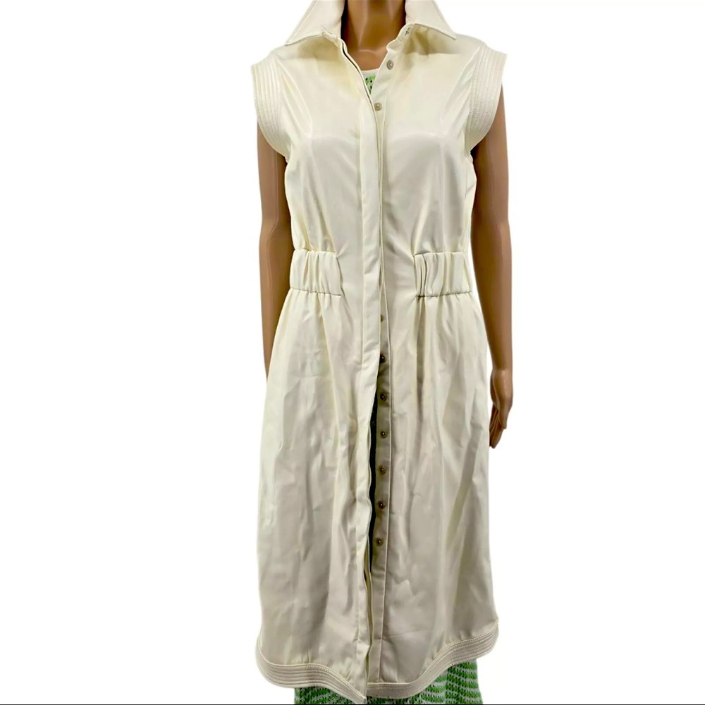 Cream Vegan Leather Button Up Dress, Women's extra small & small both avail NWT
